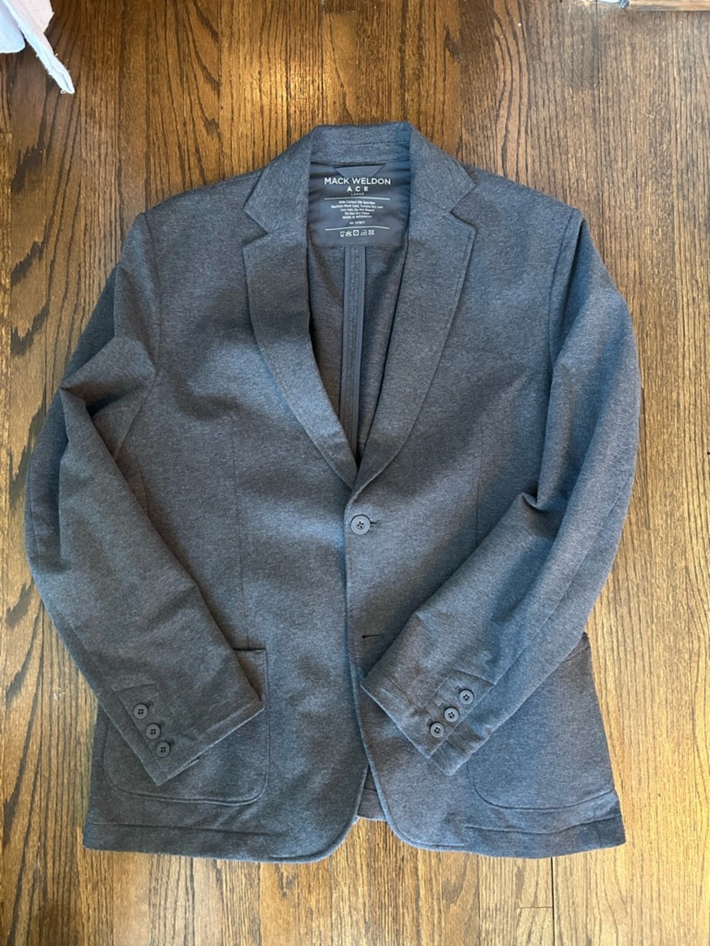 Mack Weldon Heather Charcoal Single-Button Blazer